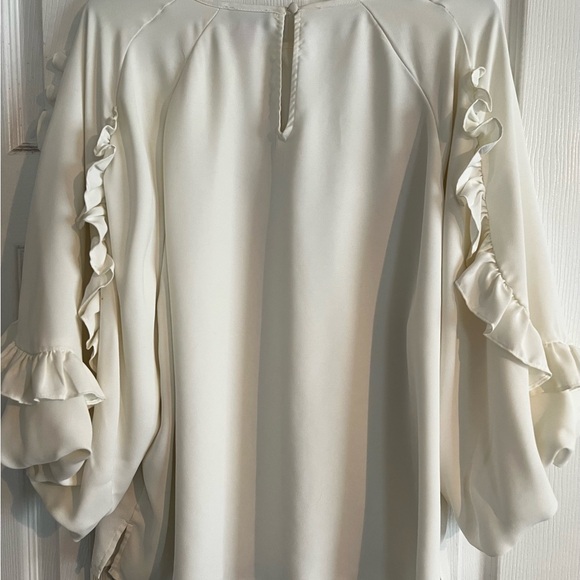 Vince Camuto Cream Ruffle Sleeve Blouse - Picture 7 of 7